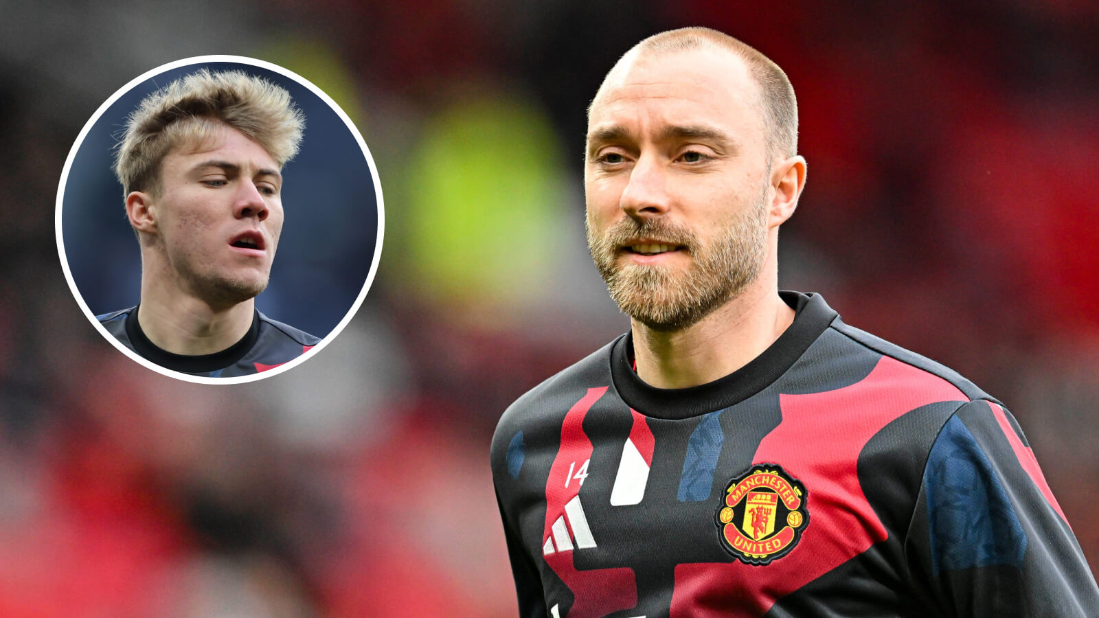 Man Utd stars Christian Eriksen and Rasmus Hojlund