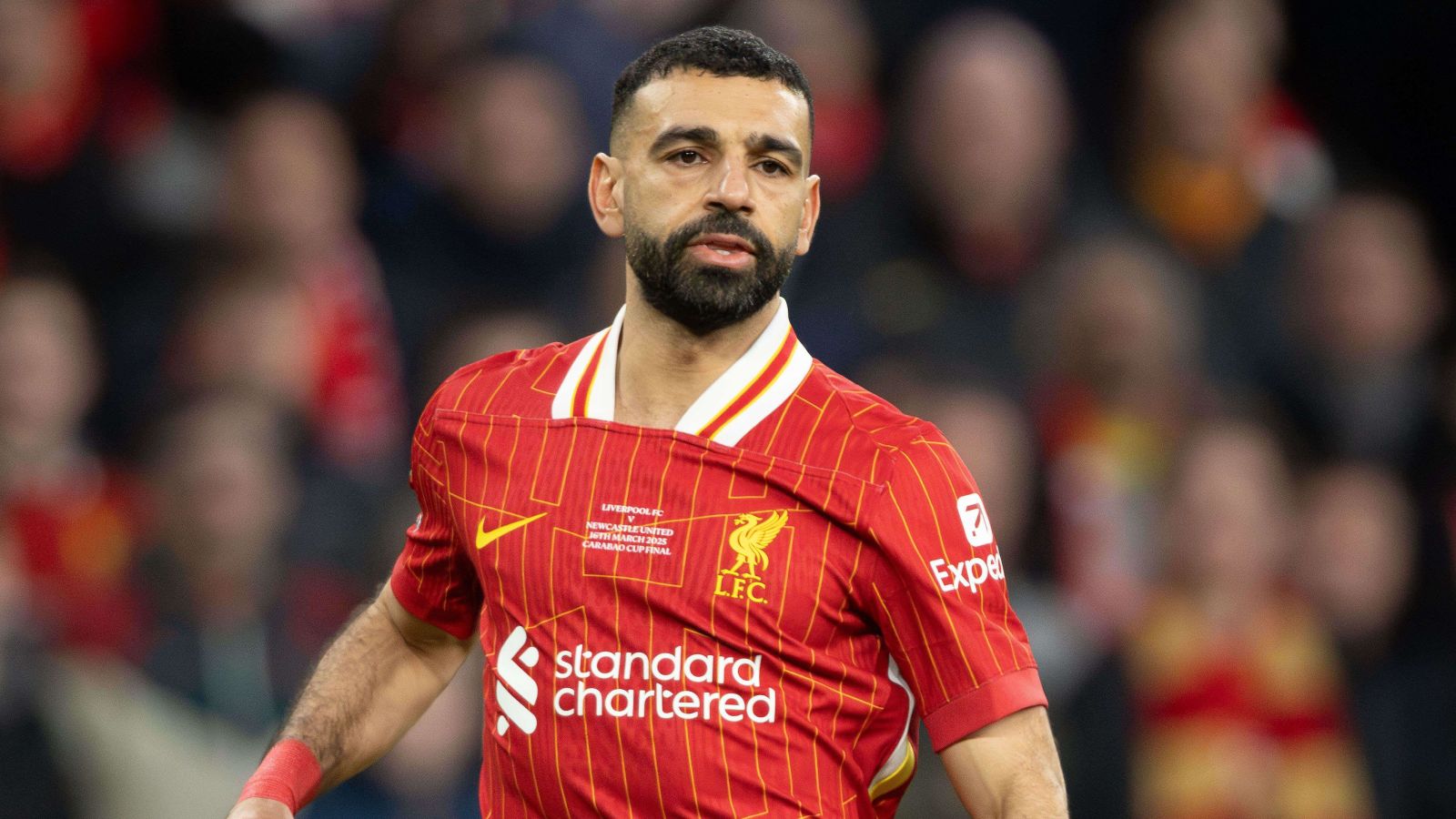 Mo Salah playing in the EFL Cup final