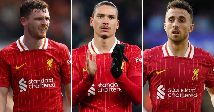 Andy Robertson, Darwin Nunez and Diogo Jota