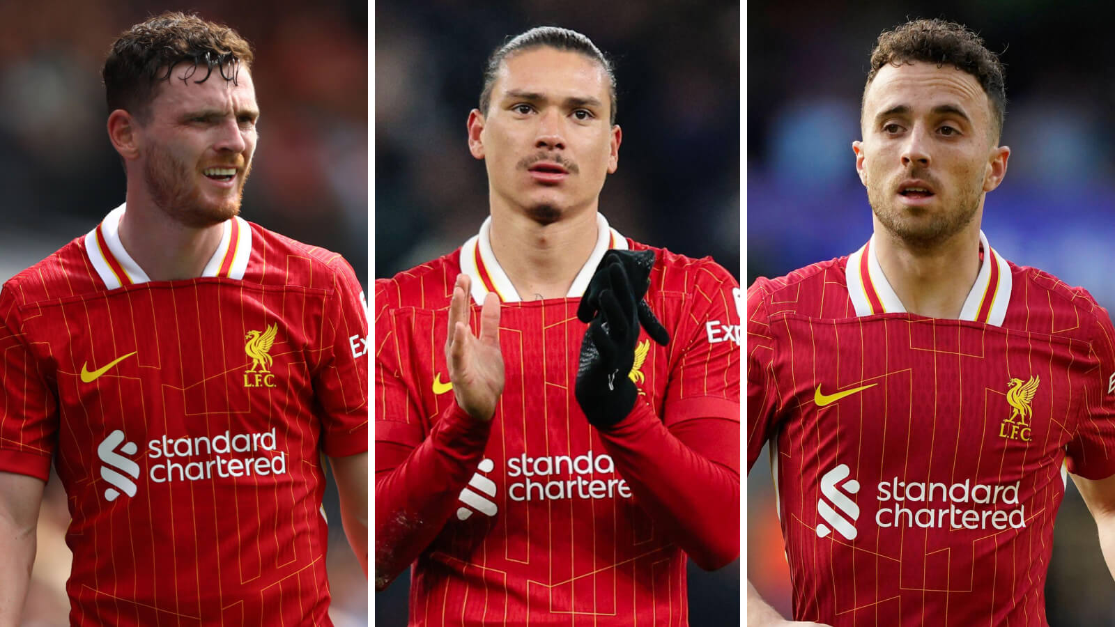 Andy Robertson, Darwin Nunez and Diogo Jota