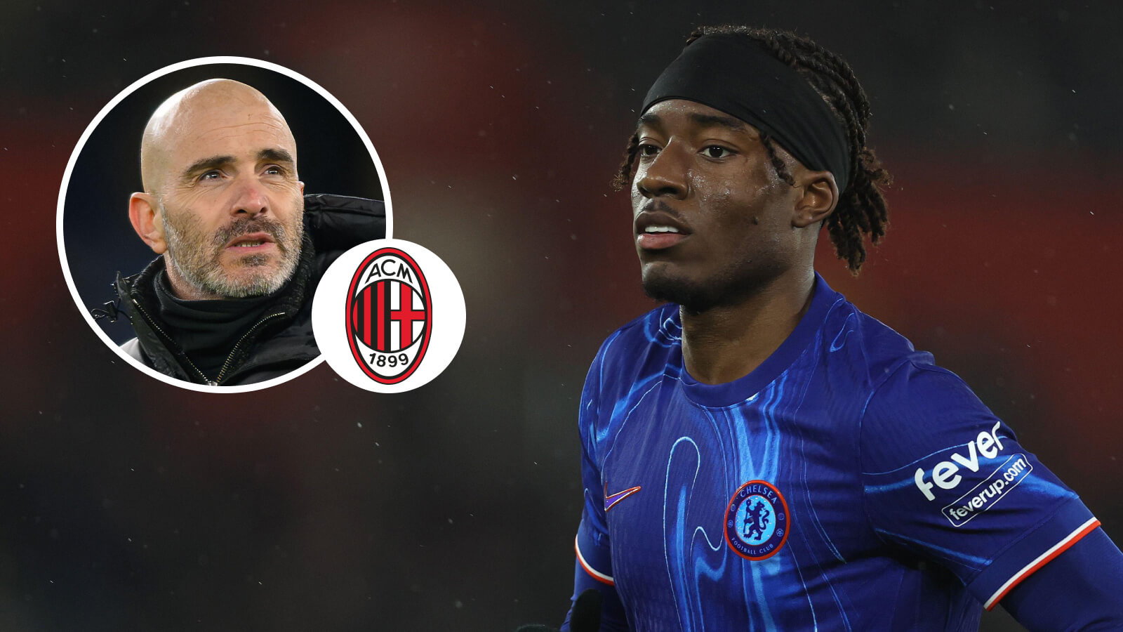 Enzo Maresca and Chelsea winger Noni Madueke