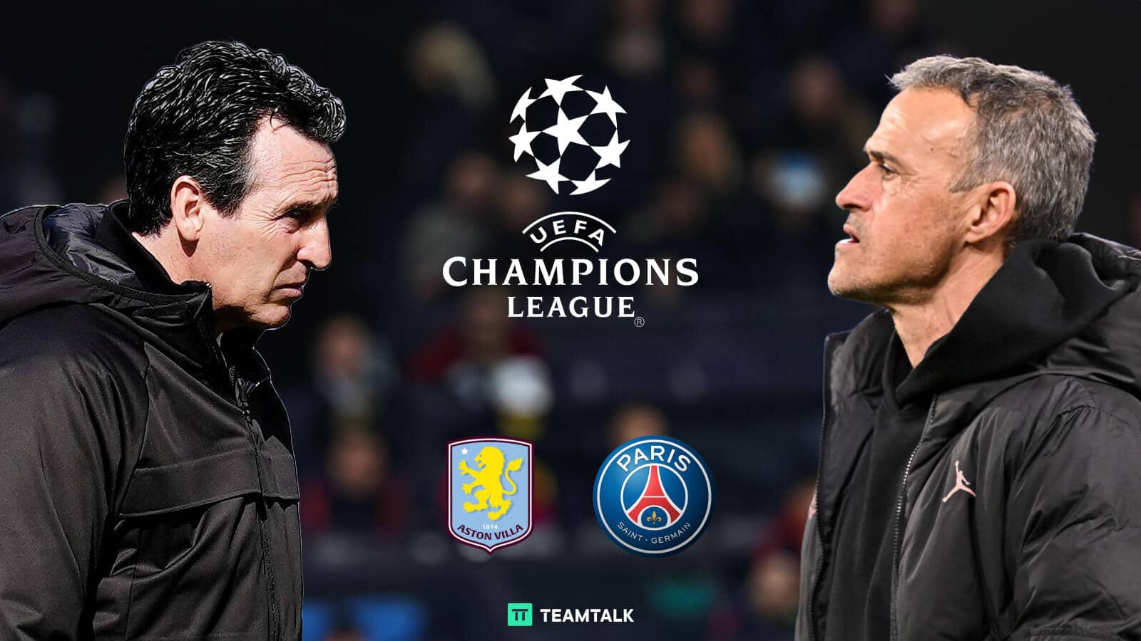 Aston Villa boss Unai Emery is hoping to get the better of PSG coach Luis Enrique - image copyright of TEAMtalk