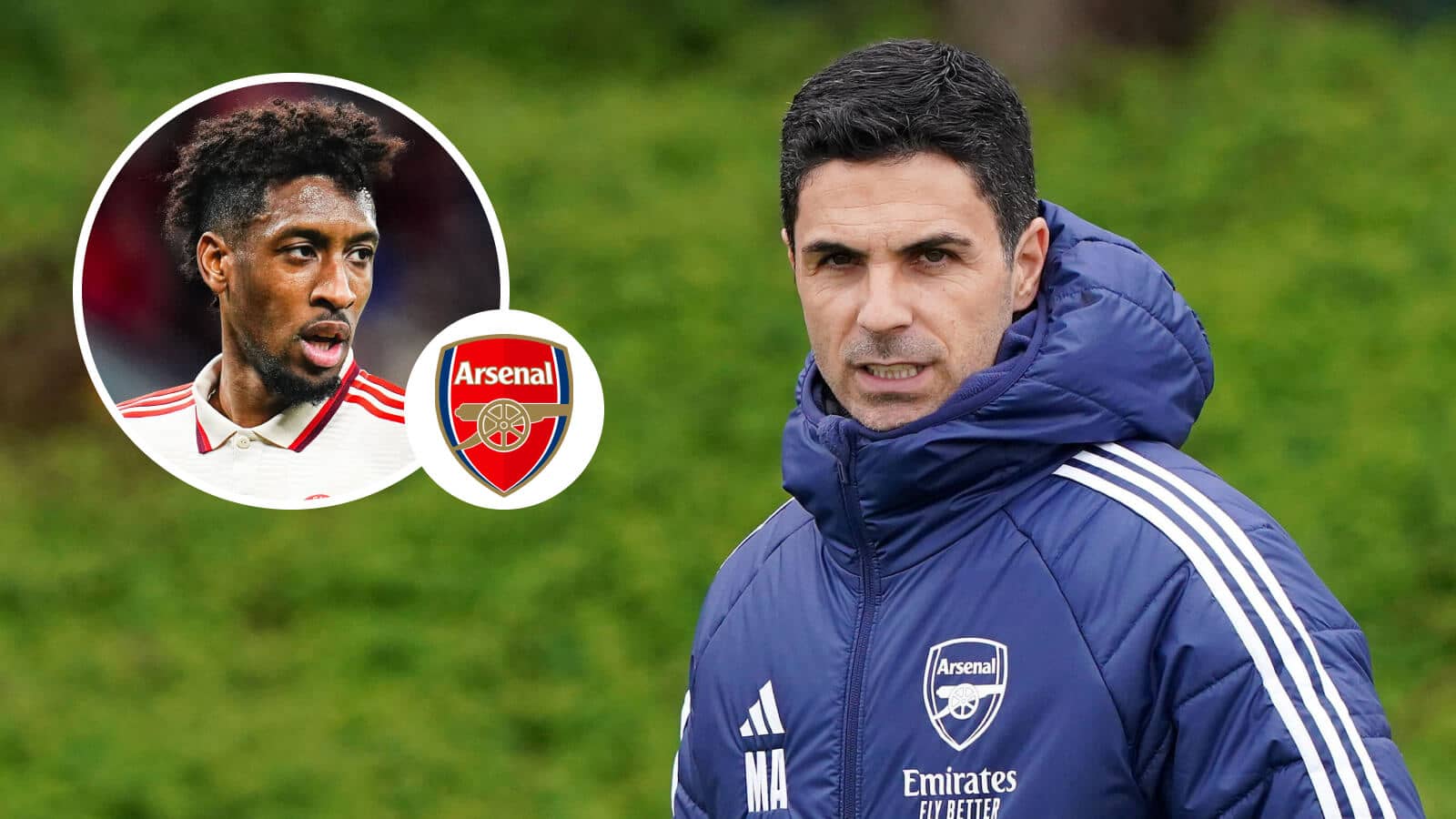 Arsenal manager Mikel Arteta and Bayern Munich winger Kingsley Coman