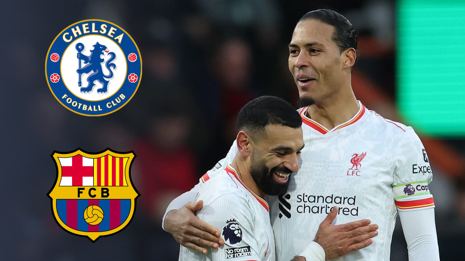 Mo Salah and Virgil van Dijk, Chelsea and Barcelona