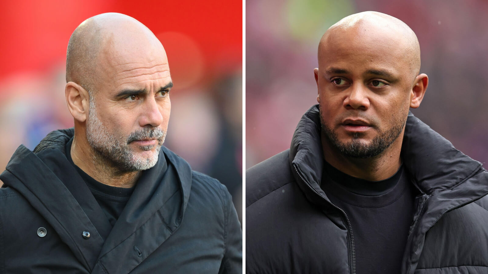 Man City boss Pep Guardiola and Bayern Munich's Vincent Kompany