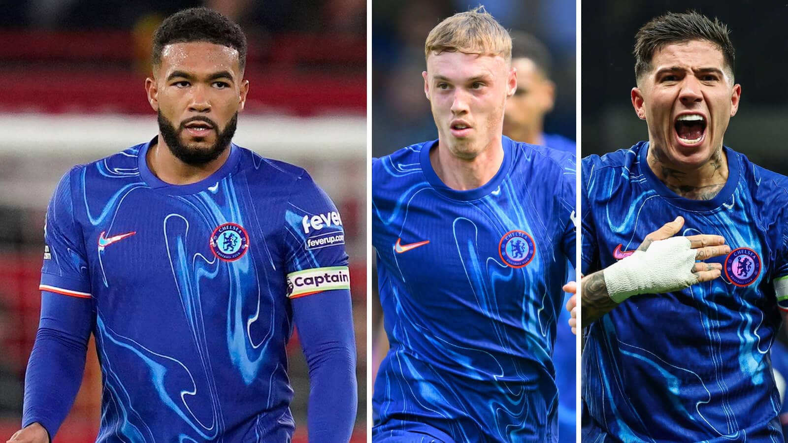 Reece James, Cole Palmer and Enzo Fernandez