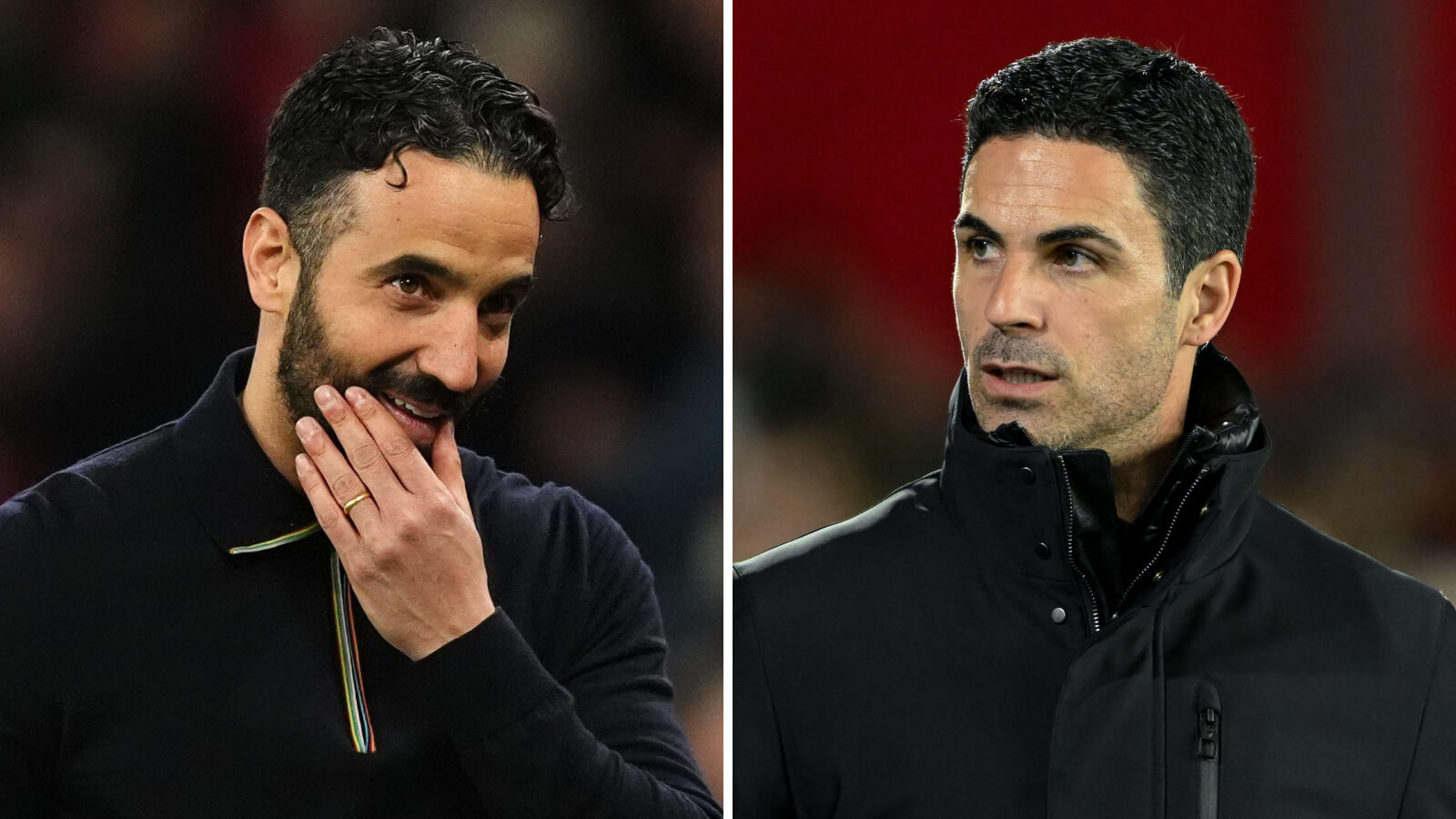 Ruben Amorim of Man Utd and Mikel Arteta of Arsenal