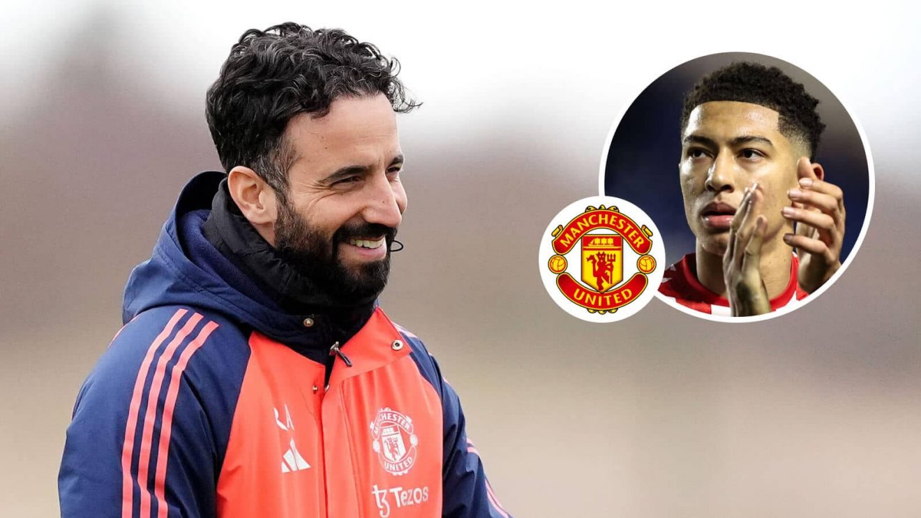 Man Utd manager Ruben Amorim and Sunderland midfielder Jobe Bellingham