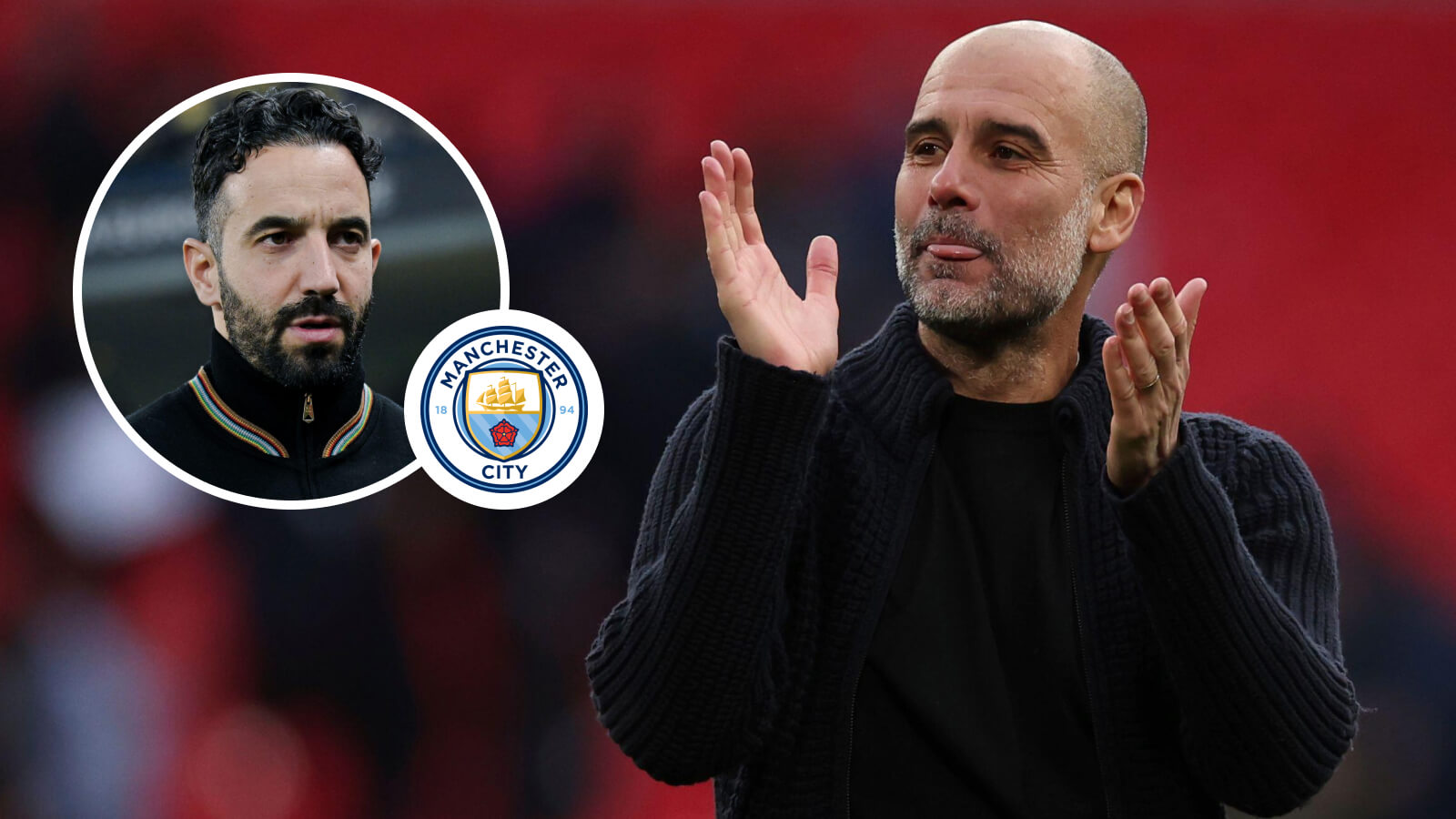 Man Utd boss Ruben Amorim and Man City manager Pep Guardiola