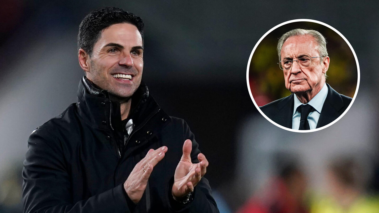 Arsenal manager Mikel Arteta and Real Madrid chief Florentino Perez