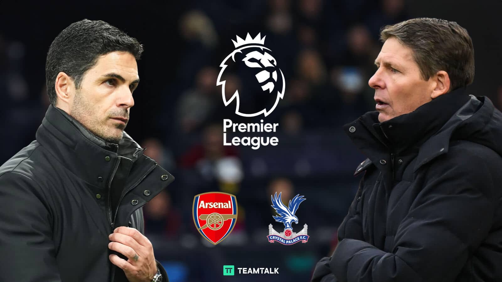 Arsenal boss Mikel Arteta and Crystal Palace manager Oliver Glasner