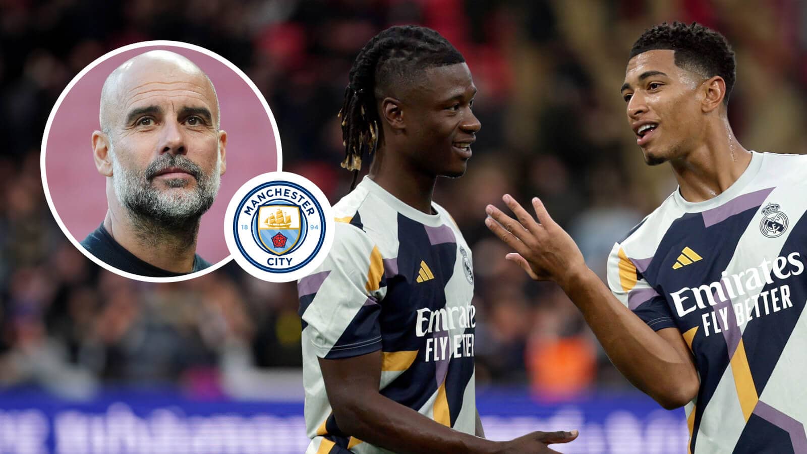 Pep Guardiola, Manchester City, Eduardo Camavinga and Jude Bellingham - copyright TEAMtalk