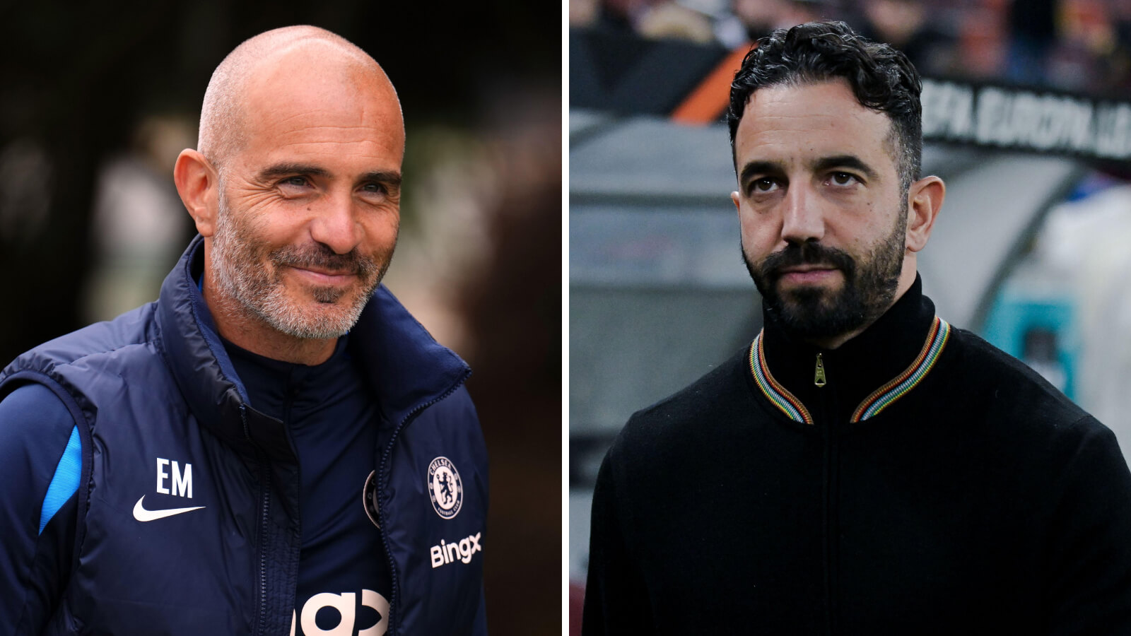 Chelsea boss Enzo Maresca and Man Utd head coach Ruben Amorim