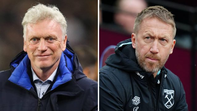 Everton manager David Moyes and West Ham boss Graham Potter