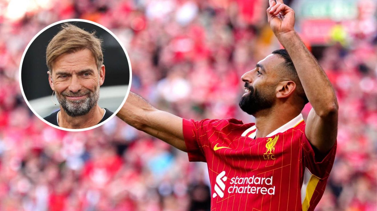 Liverpool superstar Mo Salah and, inset, former manager Jurgen Klopp