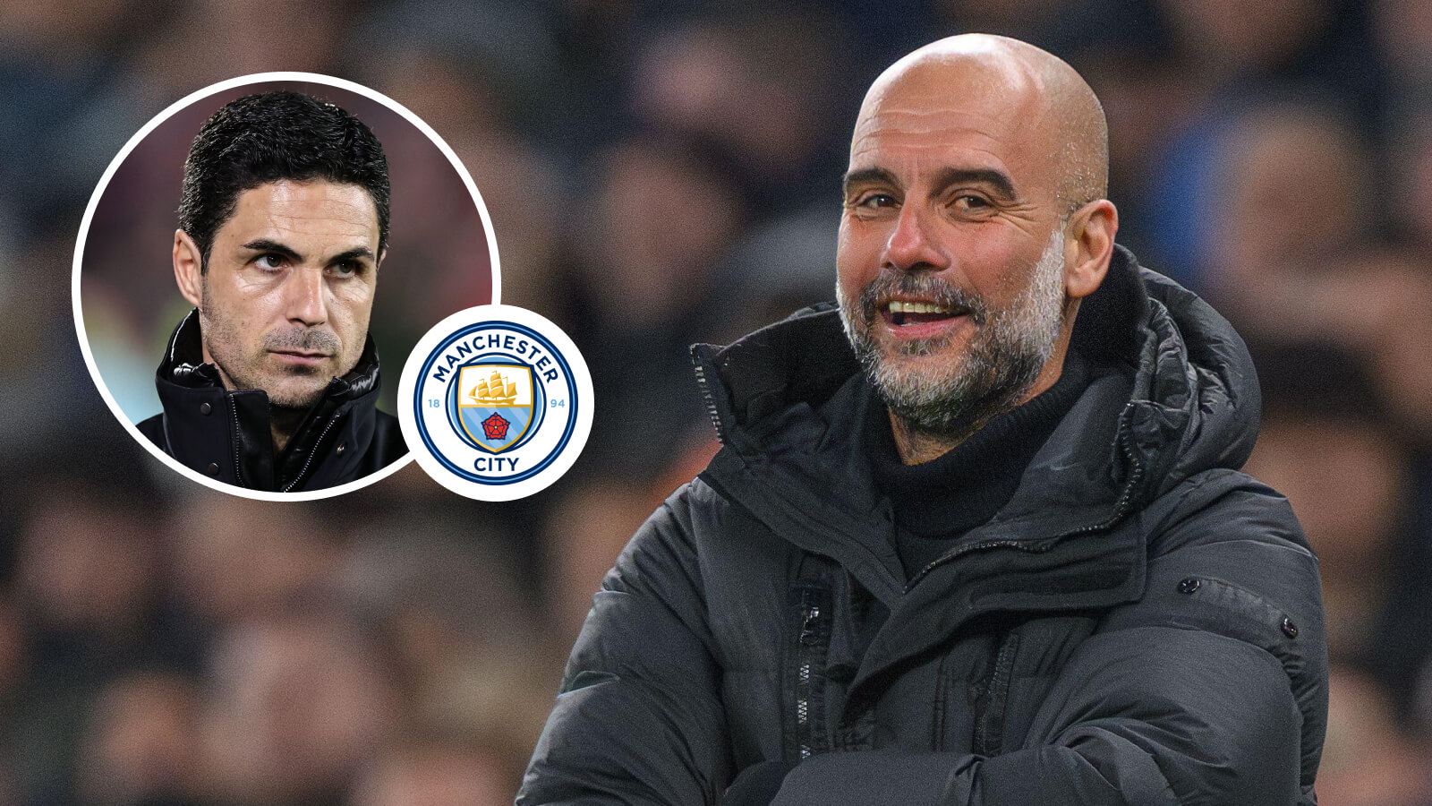Arsenal manager Mikel Arteta and Man City boss Pep Guardiola