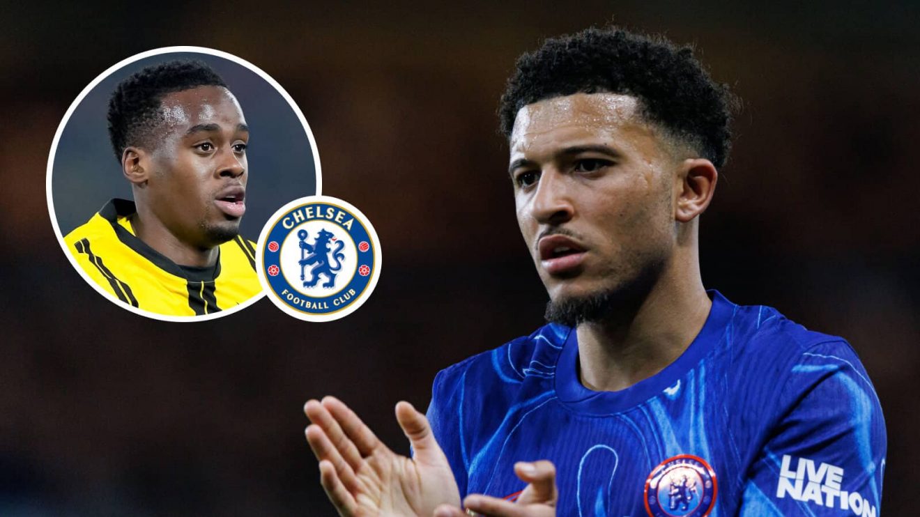 Chelsea star Jadon Sancho with Borussia Dortmund winger Jamie Gittens