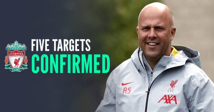 Liverpool manager Arne Slot with caption: Five targets confirmed