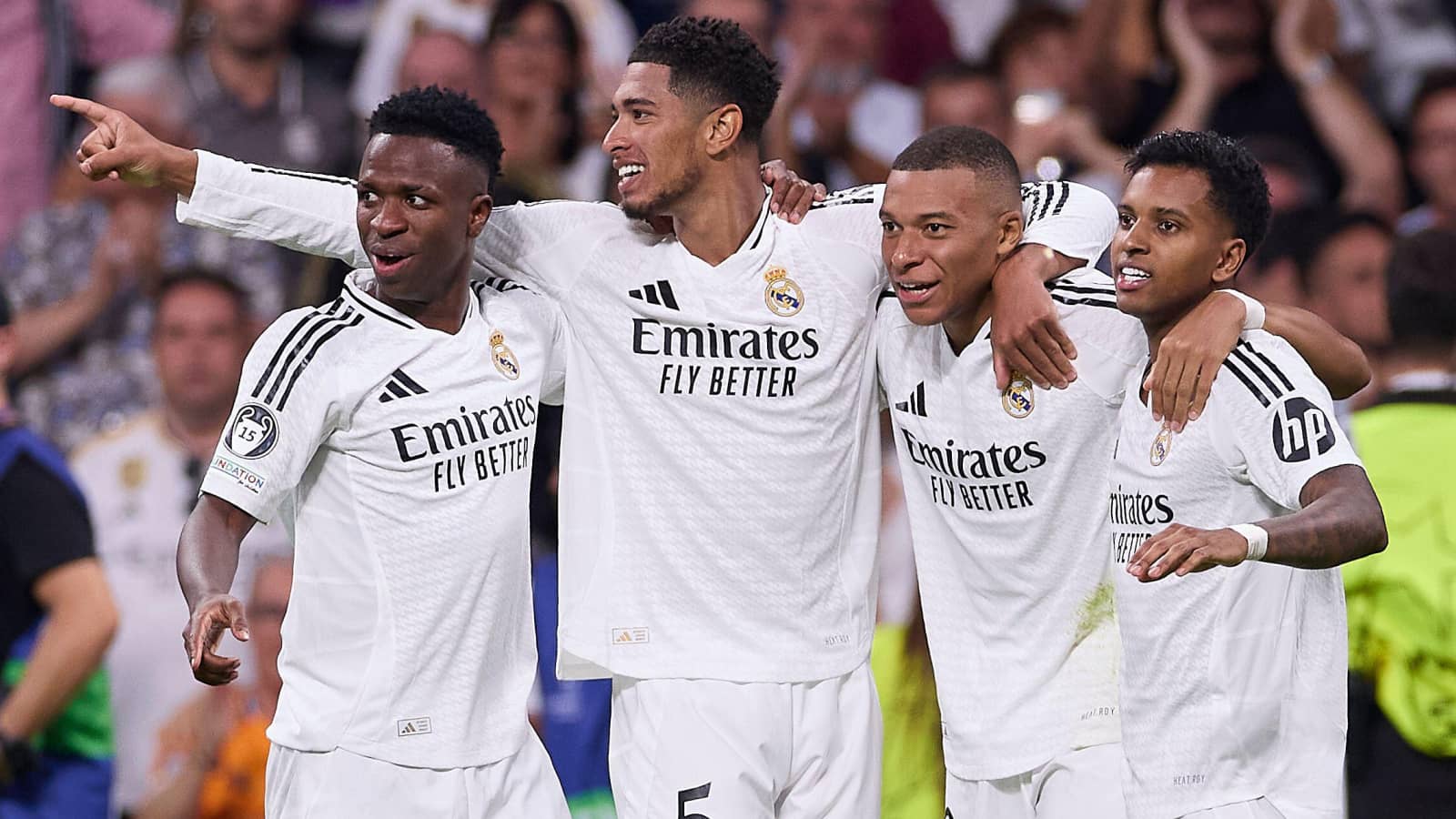 Real Madrid superstars Vinicius Jr, Jude Bellingham, Kylian Mbappe and Rodrygo