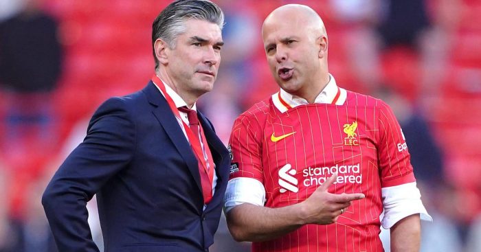 Liverpool sporting director Richard Hughes and manager Arne Slot - copyright TEAMtalk