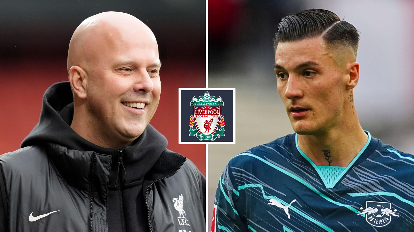 Arne Slot and Liverpool striker target Benjamin Sesko