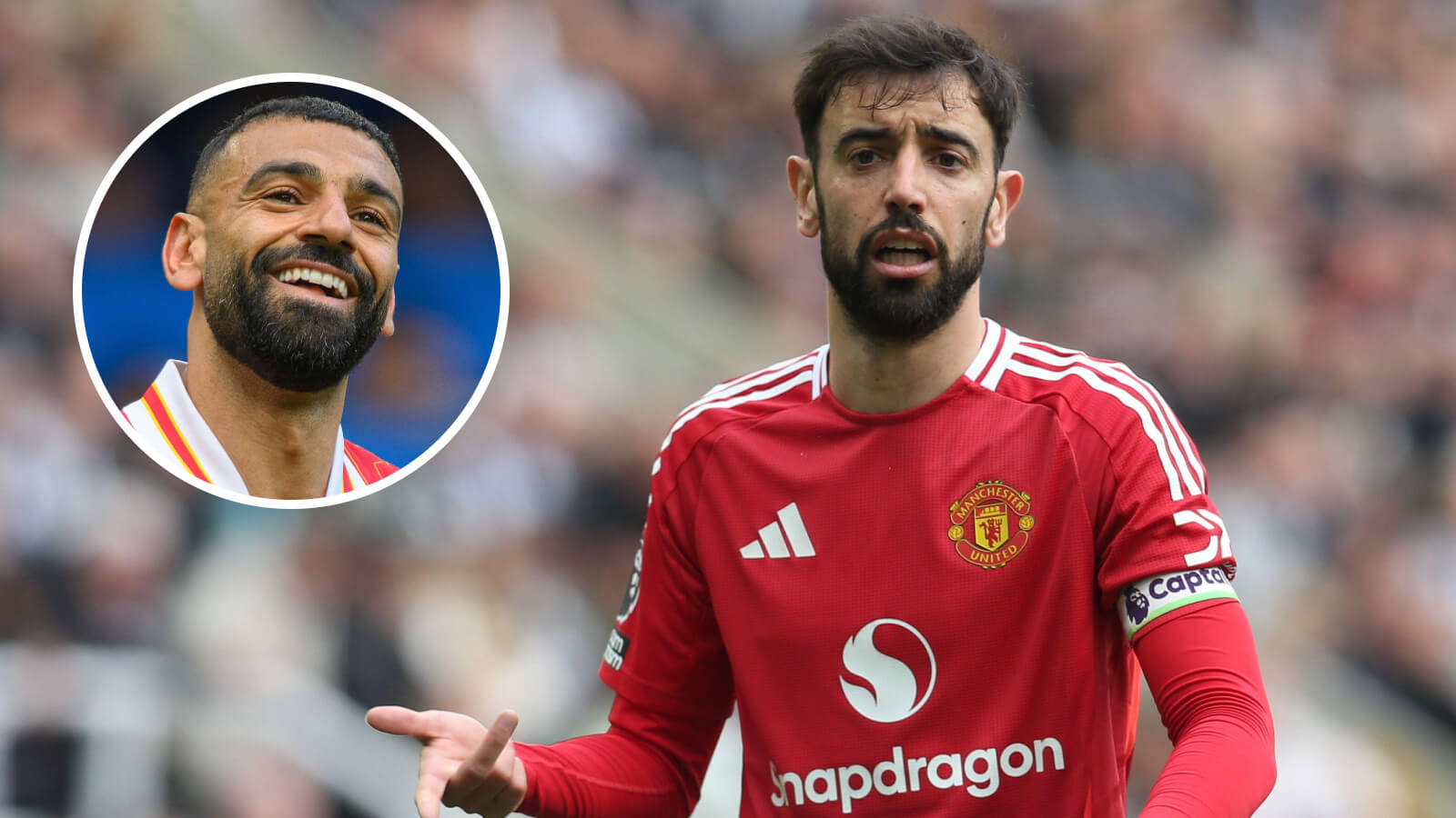 Man Utd playmaker Bruno Fernandes and Liverpool winger Mohamed Salah
