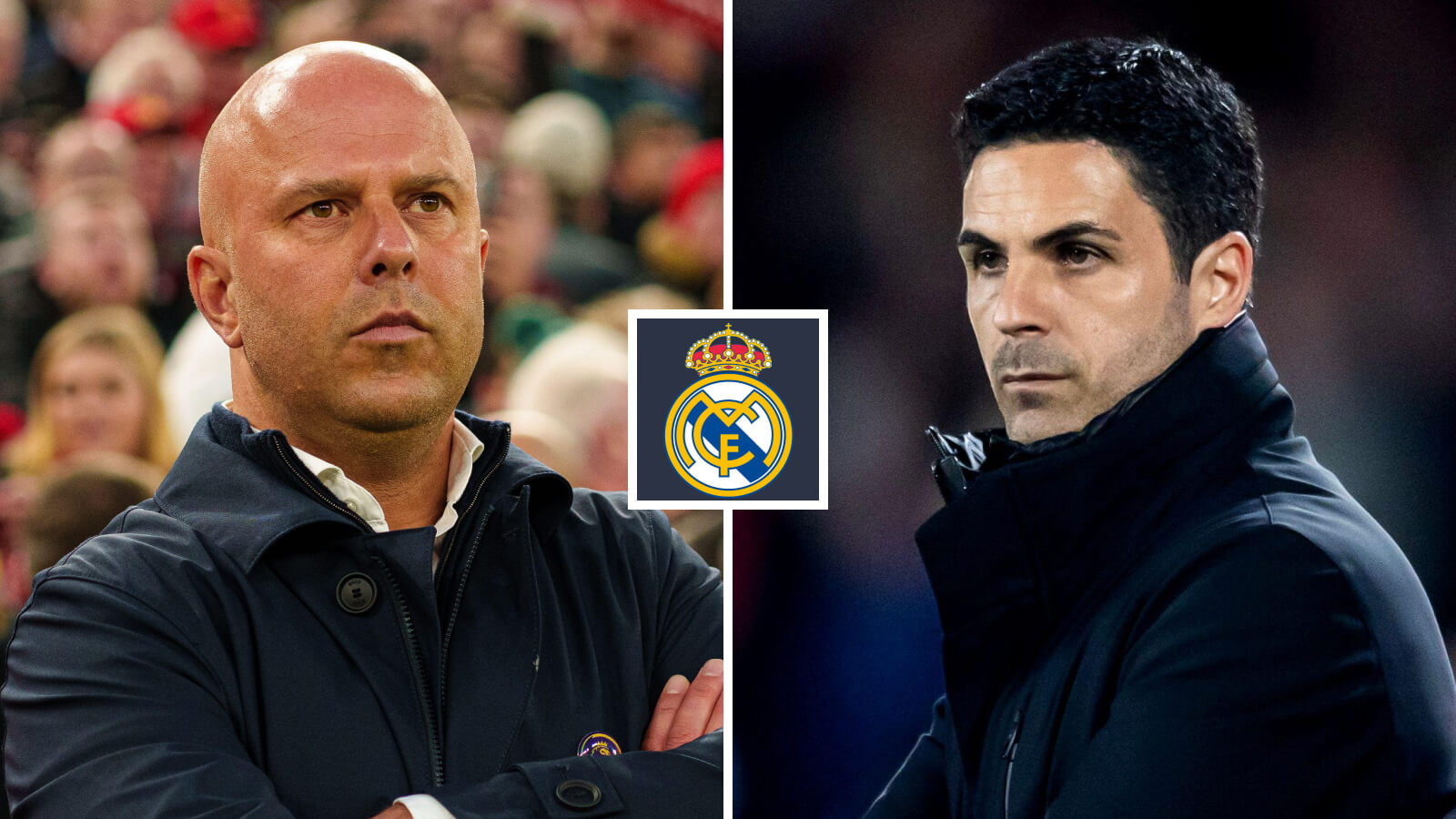 Liverpool manager Arne Slot and Arsenal manager Mikel Arteta