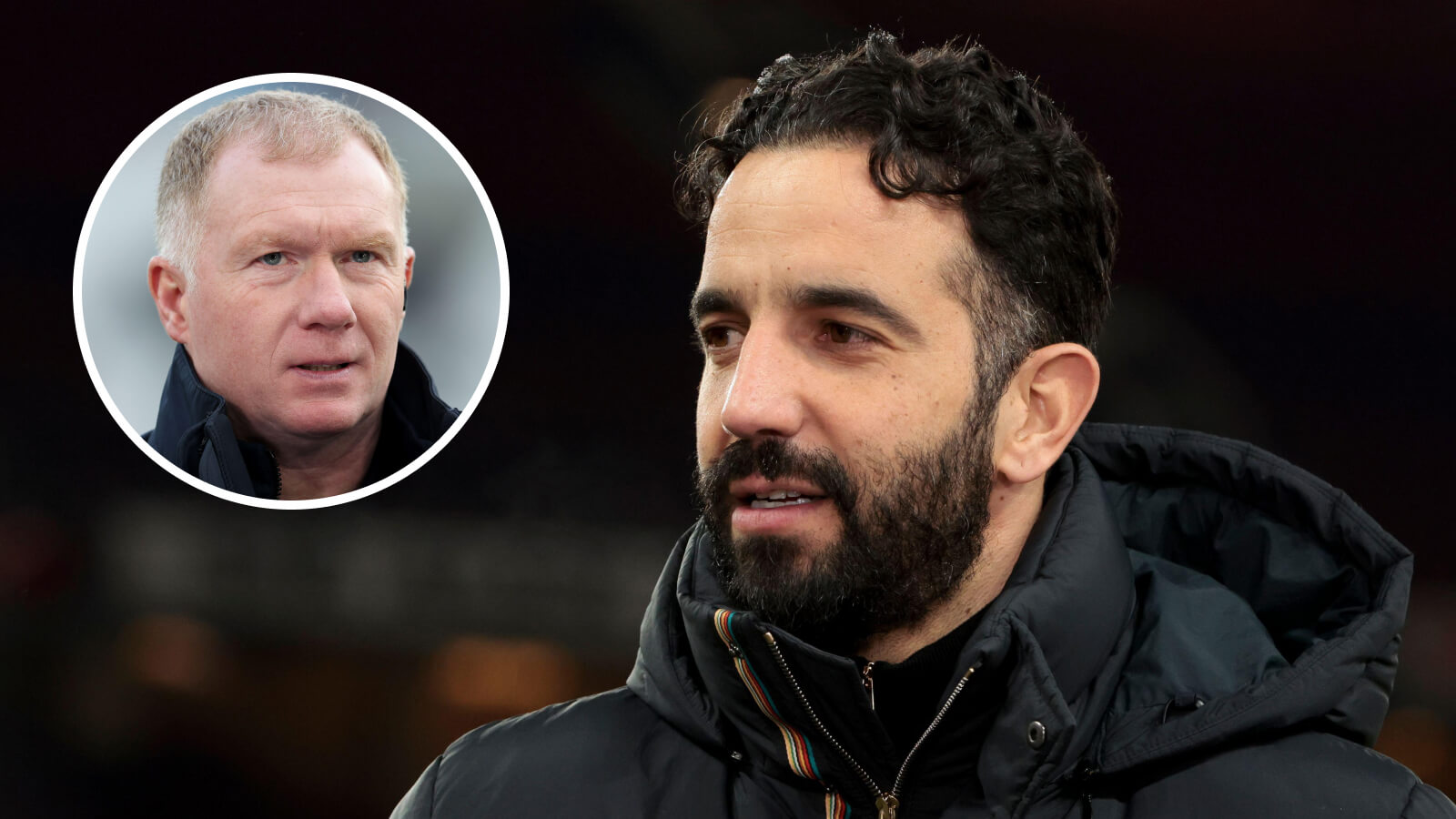 Man Utd legend Paul Scholes and manager Ruben Amorim