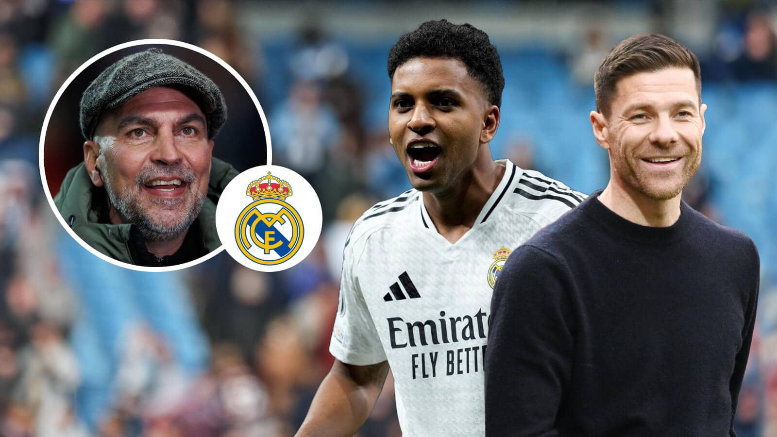 Markus Babbel, Real Madrid badge, Rodrygo and Xabi Alonso - copyright TEAMtalk