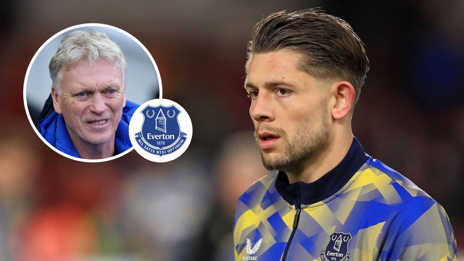 Everton defender James Tarkowski and manager David Moyes