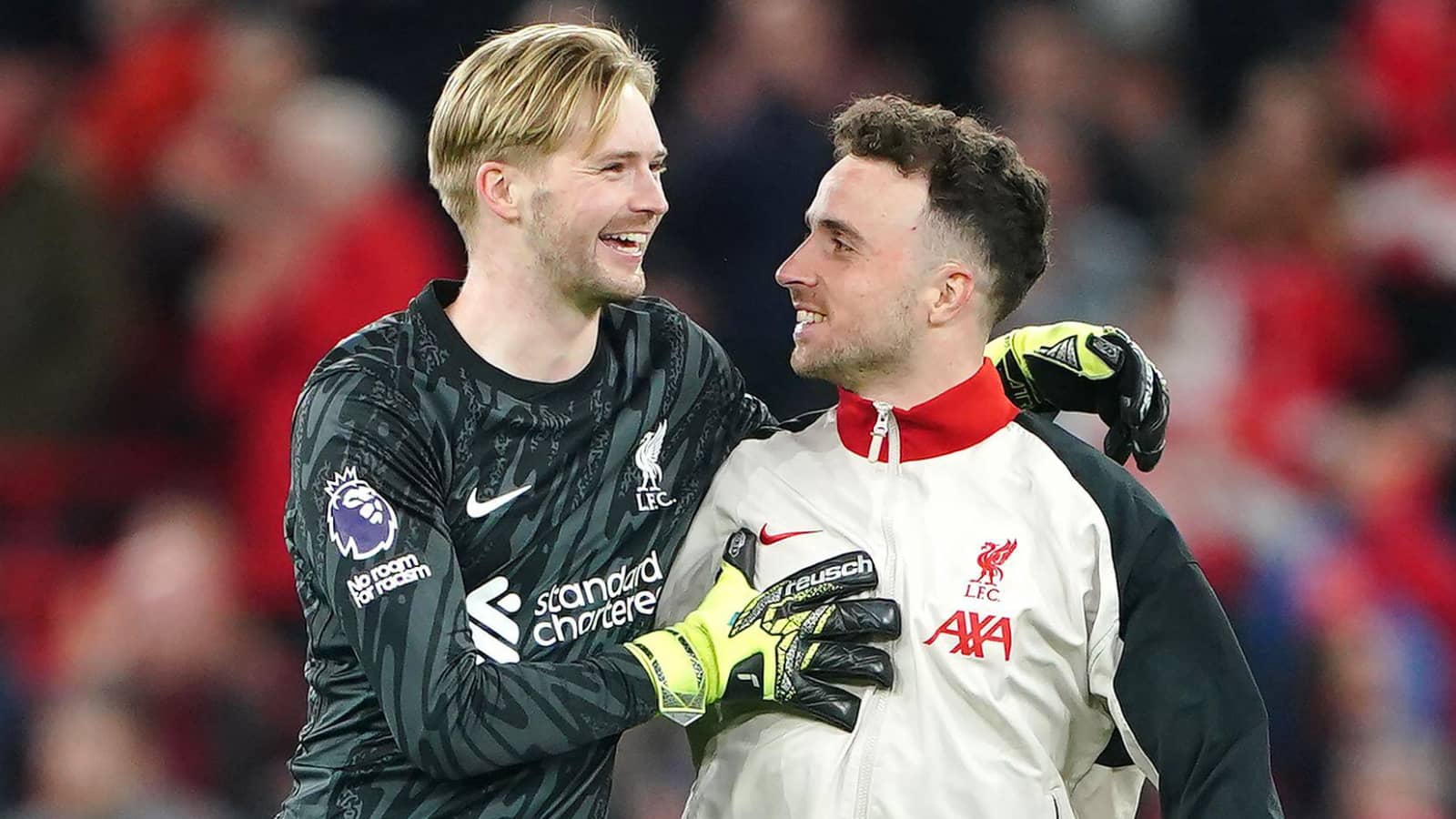 Liverpool stars Caoimhin Kelleher and Diogo Jota