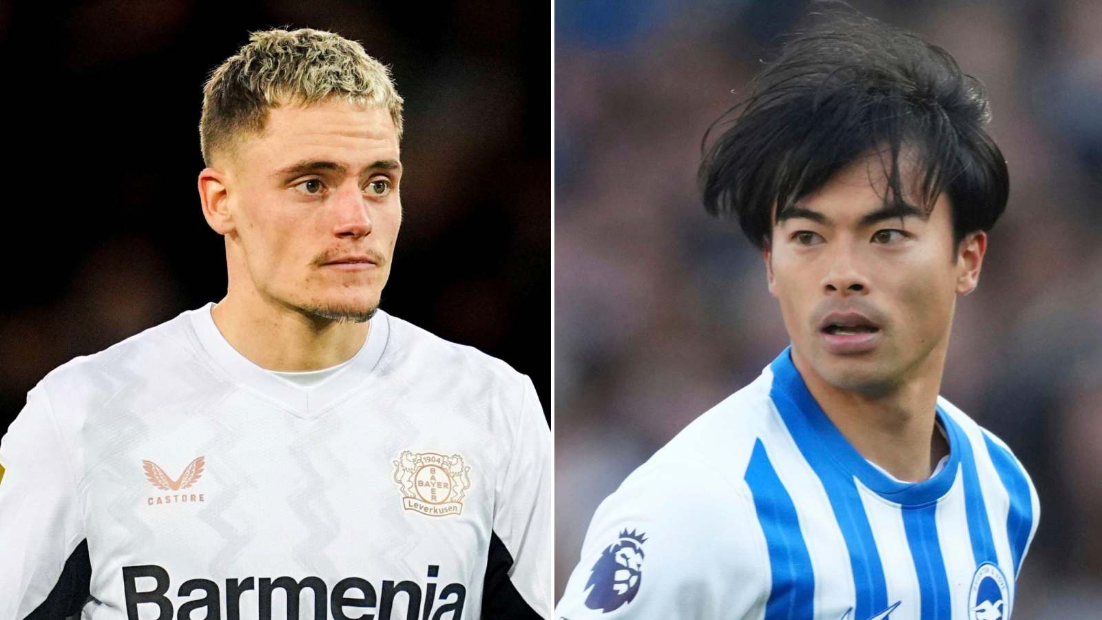 Liverpool-bound Bayer Leverkusen star Florian Wirtz and Brighton winger Kaoru Mitoma