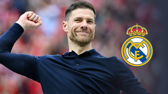 Xabi Alonso and the Real Madrid badge