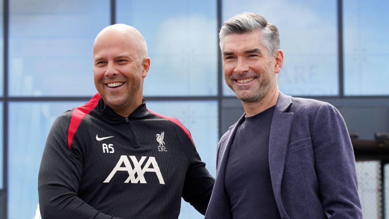 Liverpool duo Arne Slot and Richard Hughes - copyright TEAMtalk