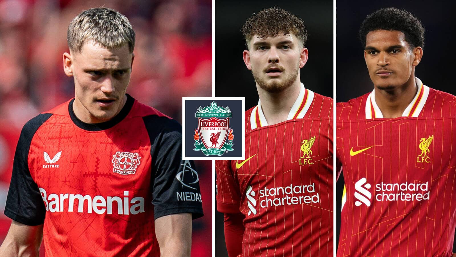 Liverpool target Florian Wirtz and current Reds stars Harvey Elliott and Jarell Quansah