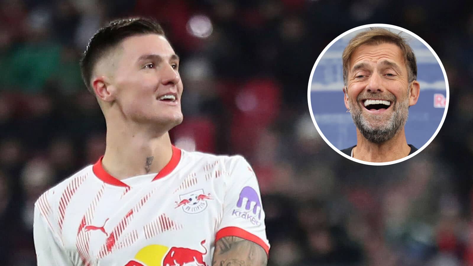 RB Leipzig striker Benjamin Sesko and Jurgen Klopp - copyright TEAMtalk
