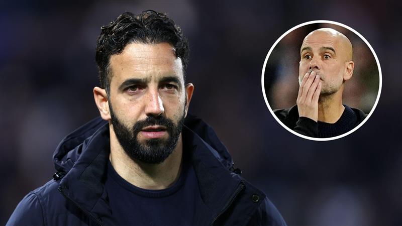 Man Utd manager Ruben Amorim and Man City manager Pep Guardiola