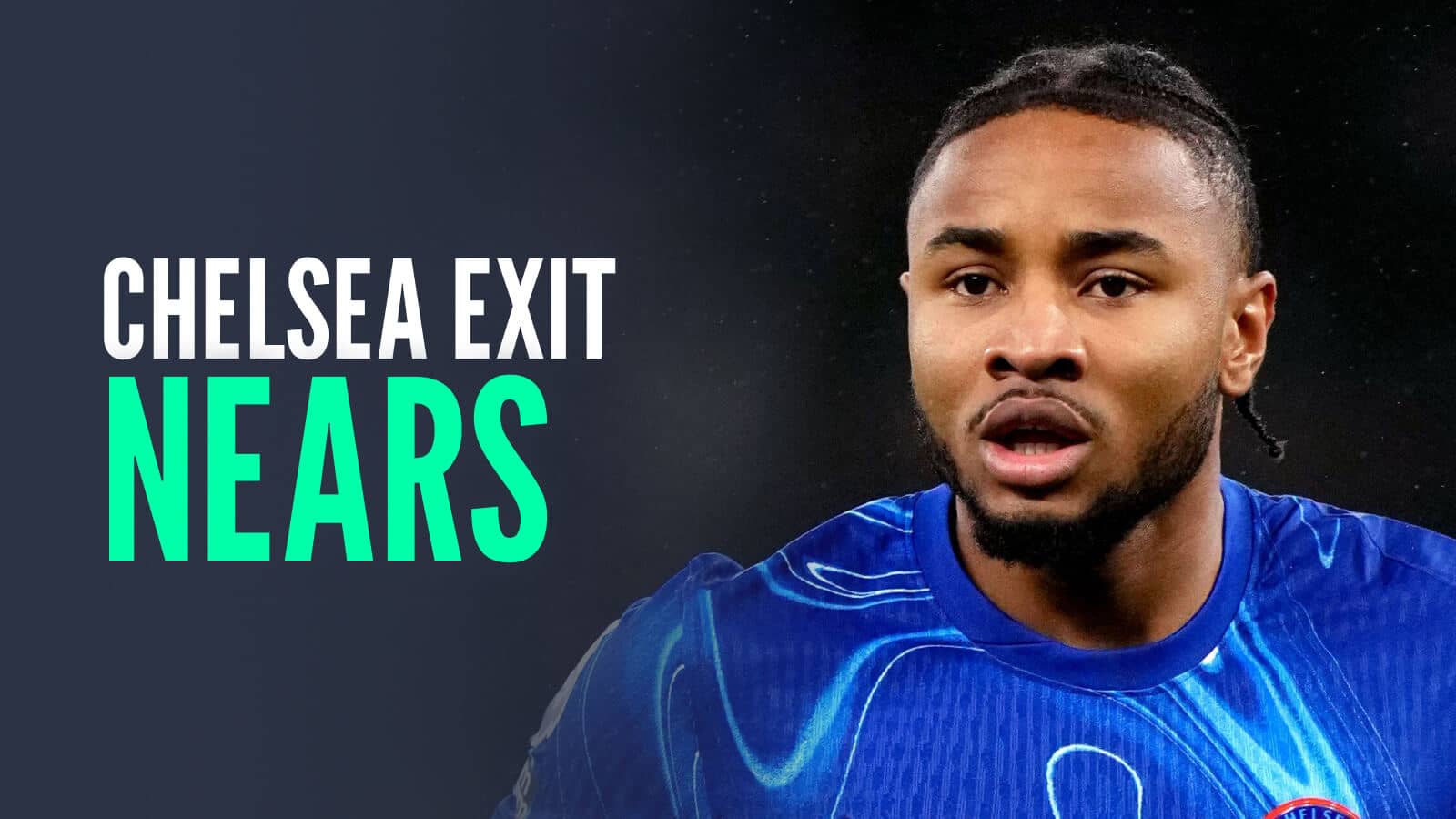 Christopher Nkunku with caption: Chelsea exit nears