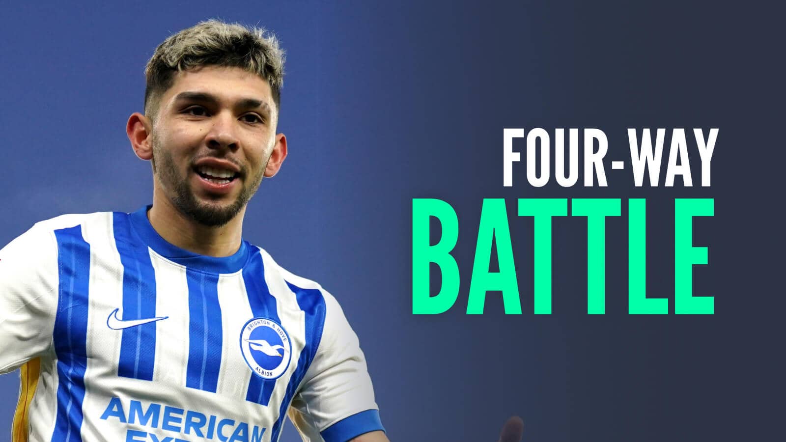 Brighton star Julio Enciso with caption: Four-way battle