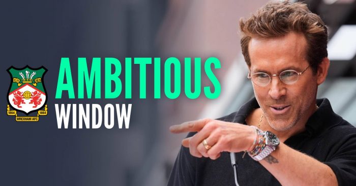 Wrexham co-owner Ryan Reynolds with caption: Ambitious window