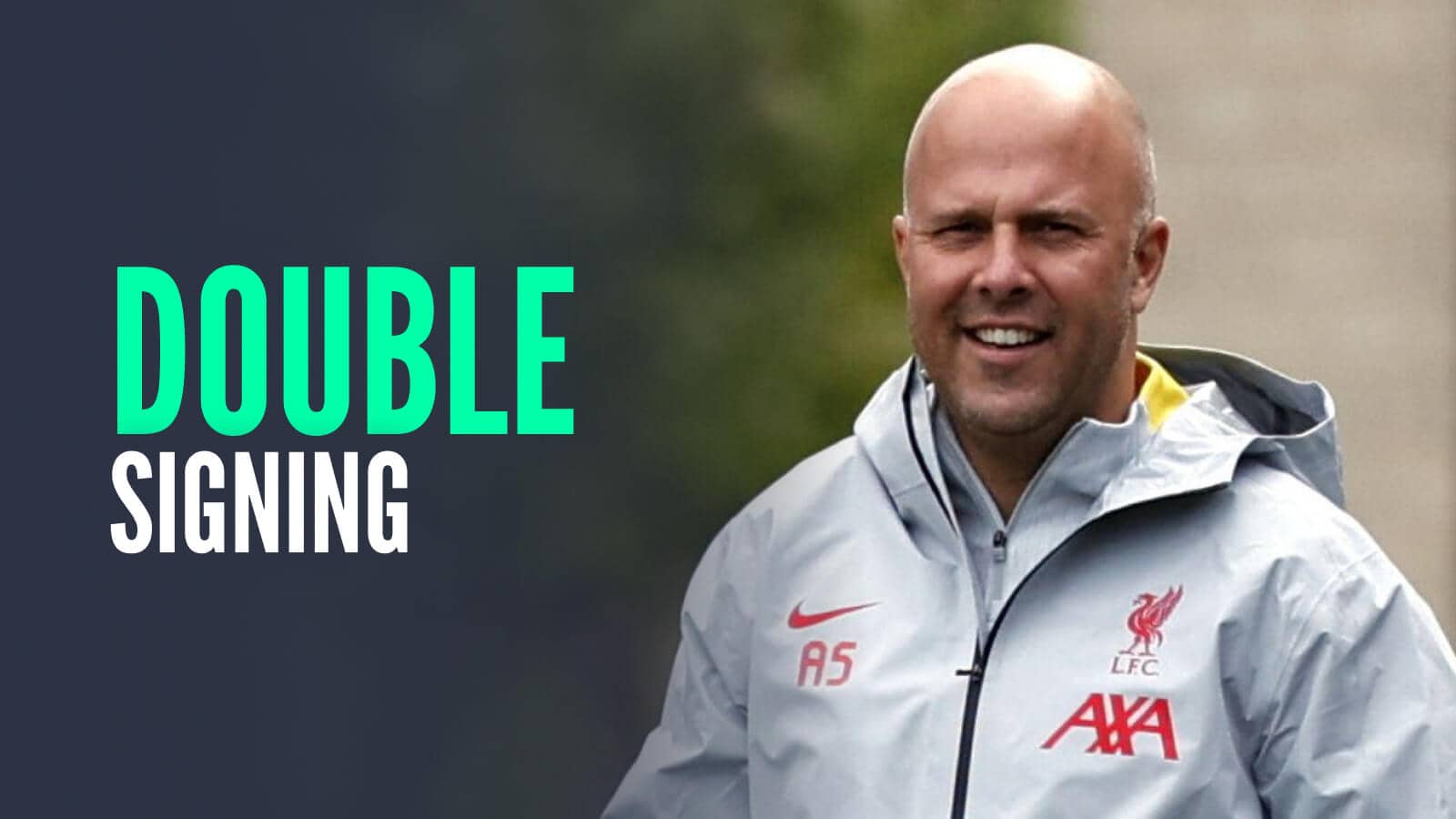Liverpool manager Arne Slot with caption: Double signing