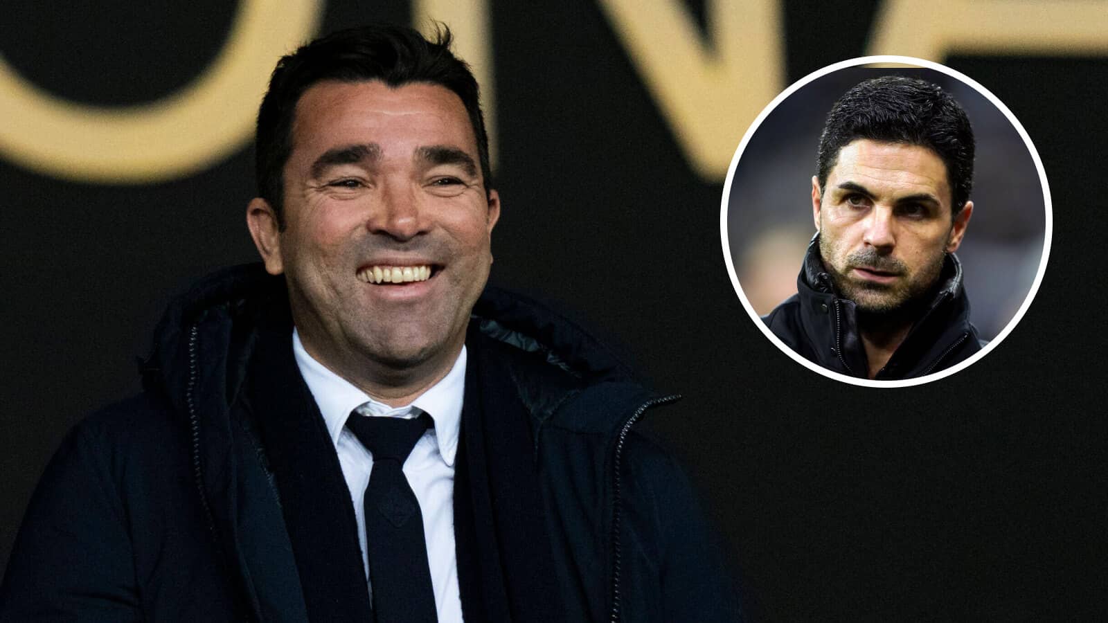 Barcelona sporting director Deco and Arsenal manager Mikel Arteta