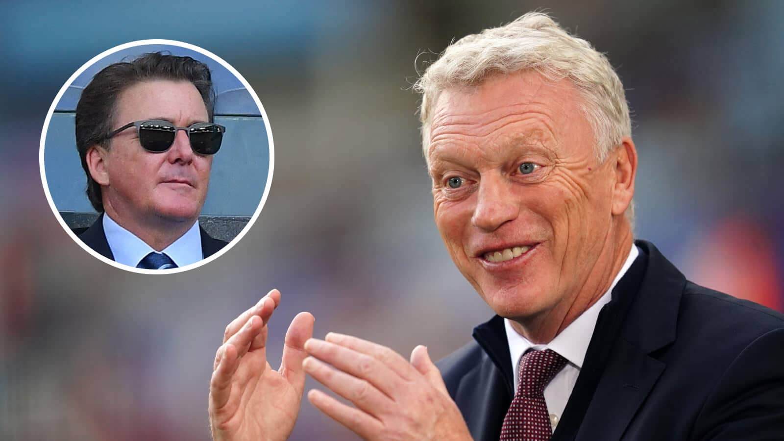 Everton manager David Moyes and club owner Dan Friedkin