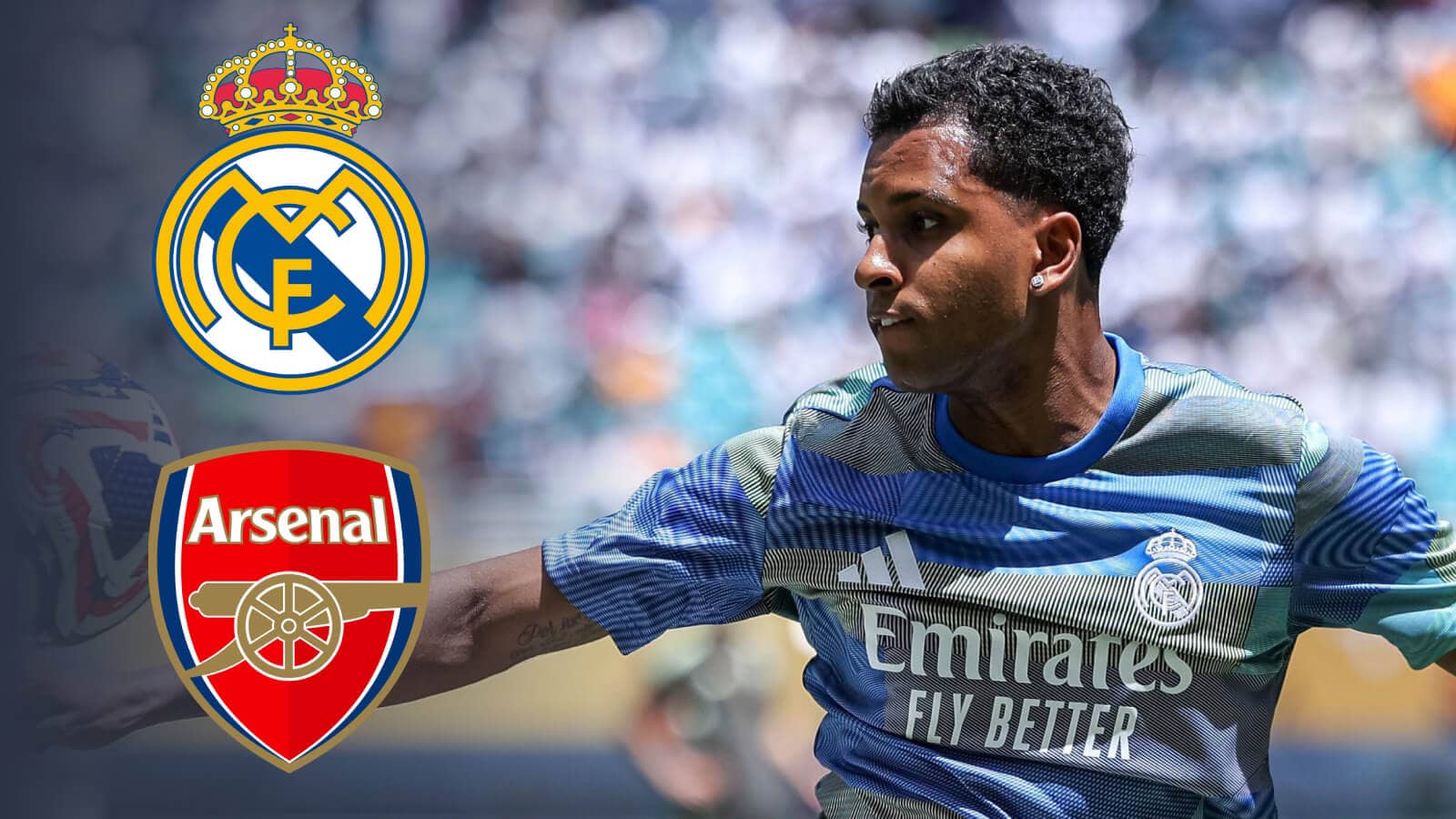 Rodrygp mext to the Real Madrid and Arsenal badges - copyright TEAMtalk