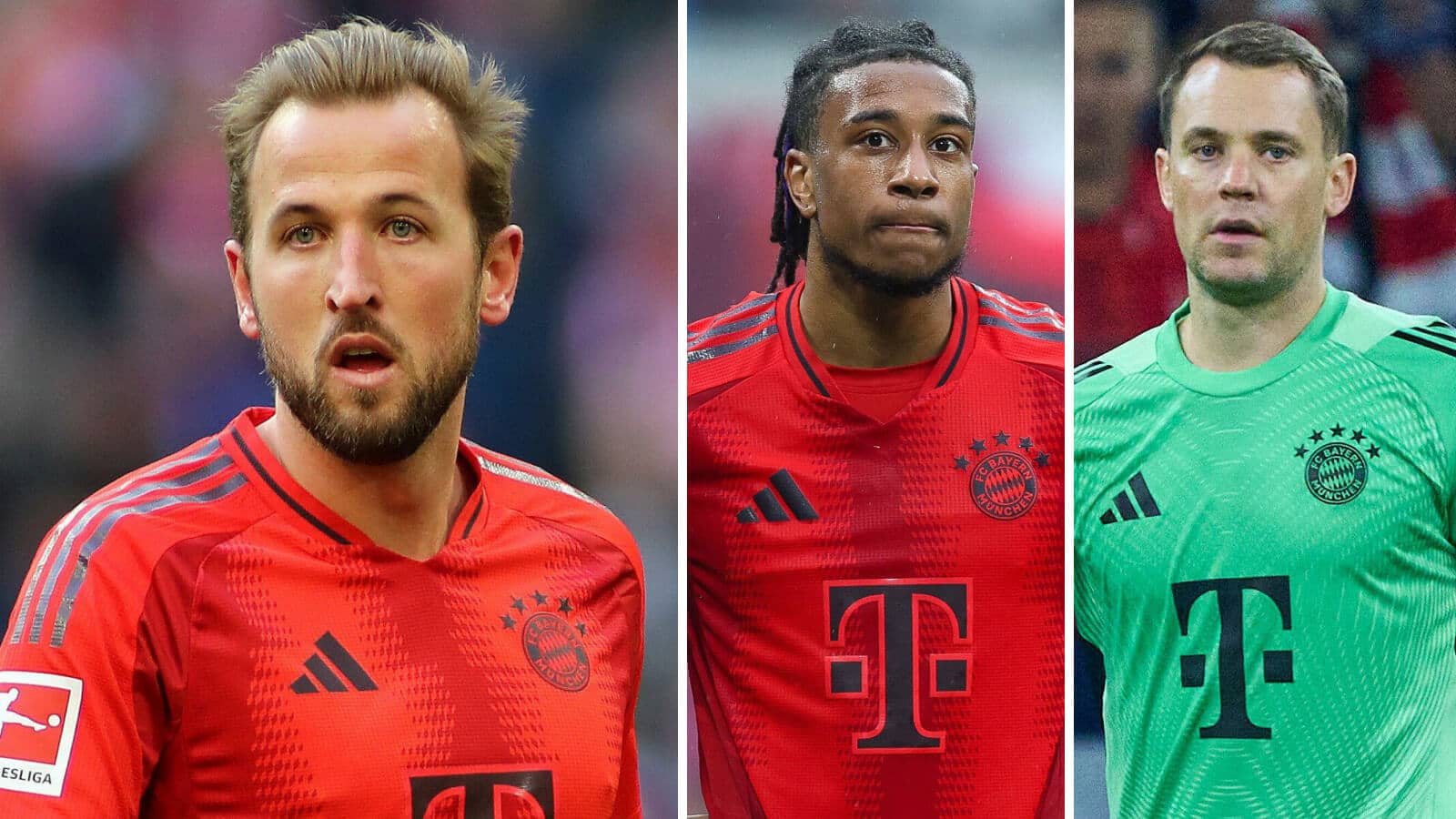 Harry Kane, Michael Olise and Manuel Neuer at Bayern Munich