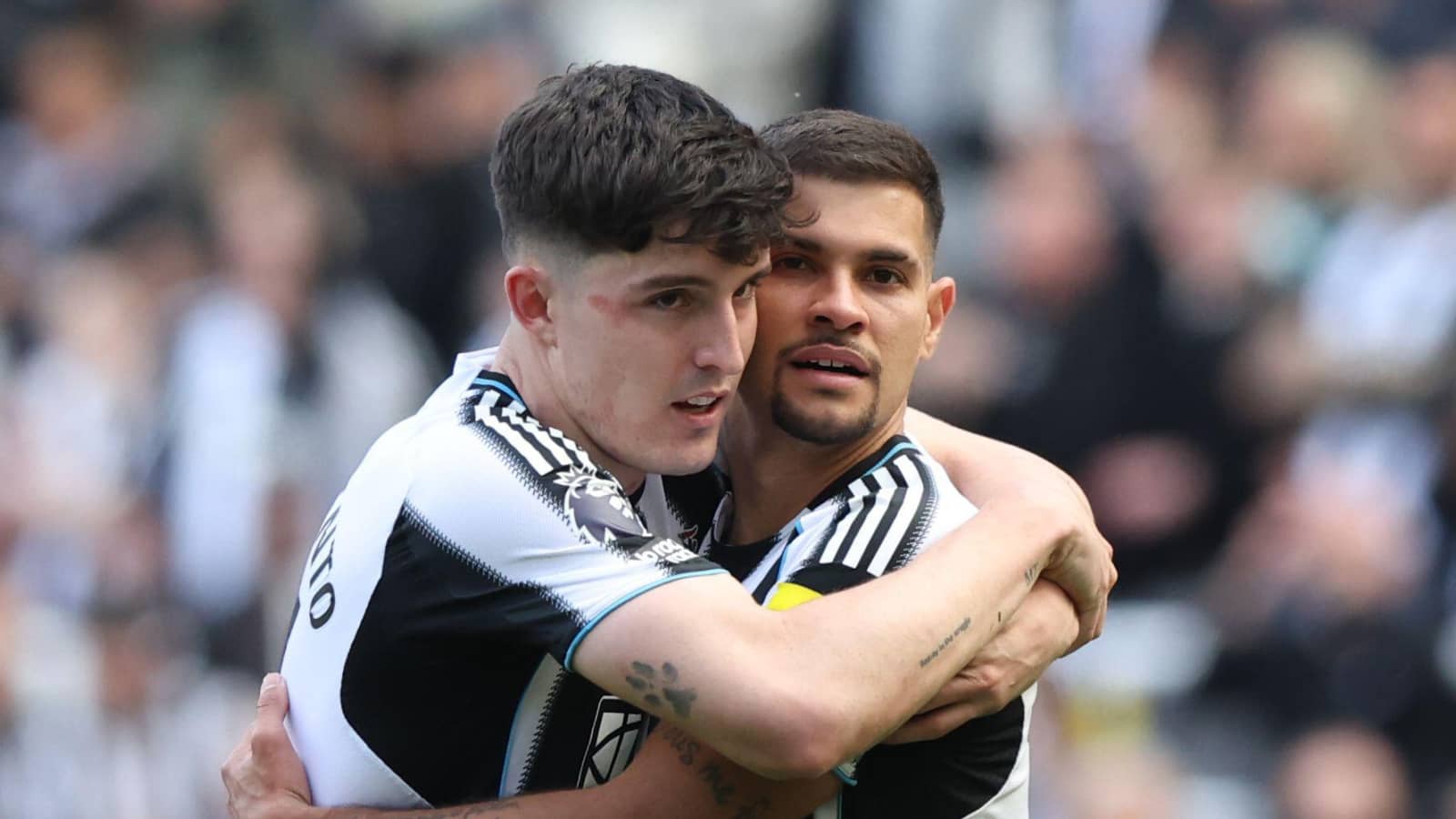 Tino Livramento, Bruno Guimaraes, Newcastle, May 2025