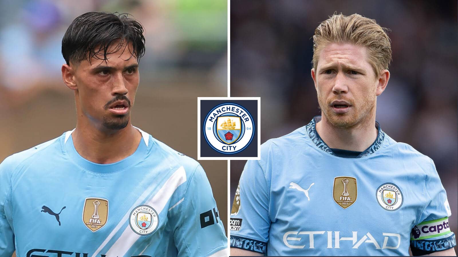 Kevin de Bruyne, Tijjani Reijnders and the Man City badge