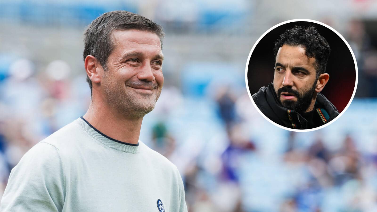 Inter Milan manager Christian Chivu and Manchester United boss Ruben Amorim