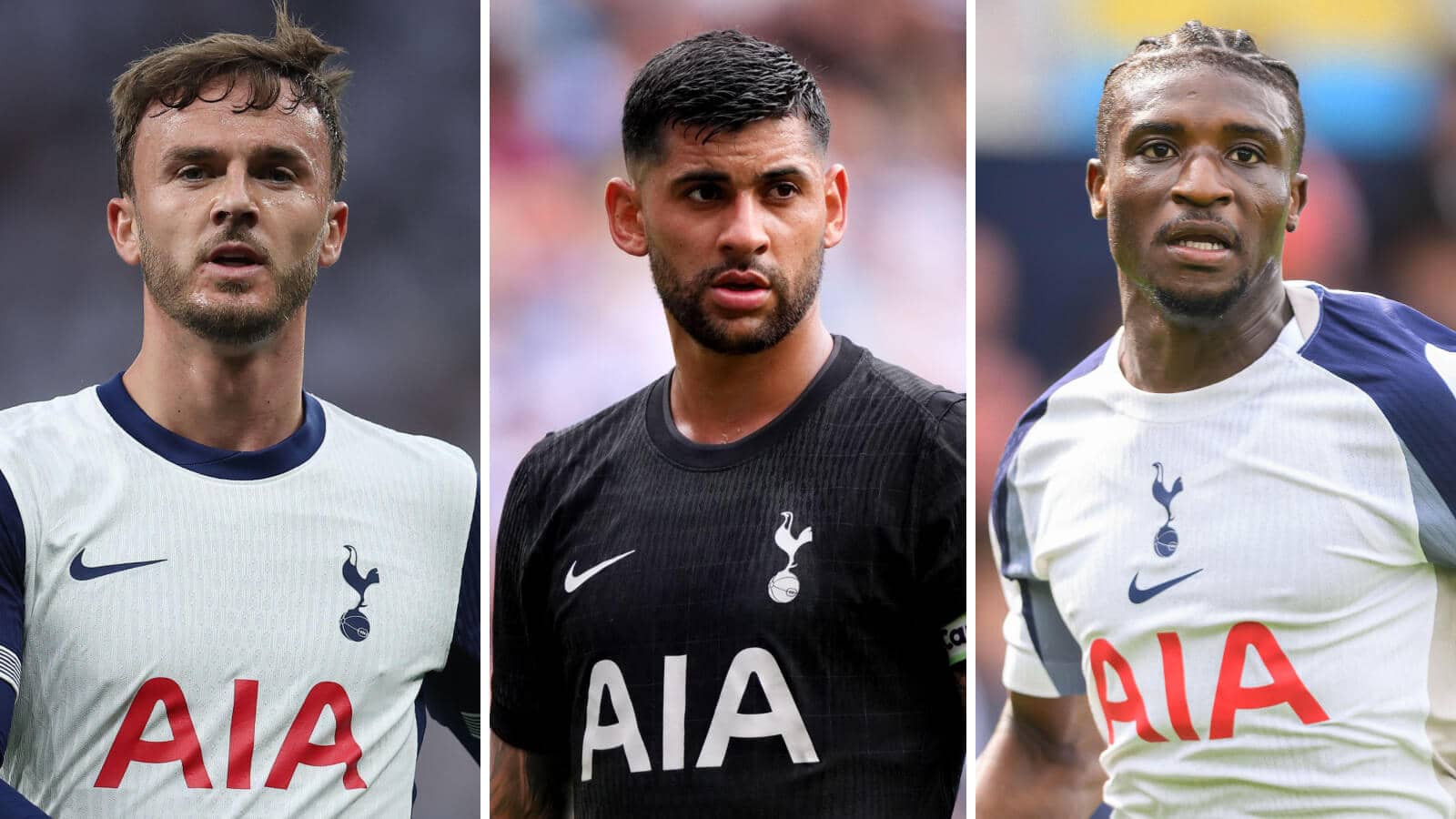 James Maddison, Cristian Romero and Mohammed Kudus