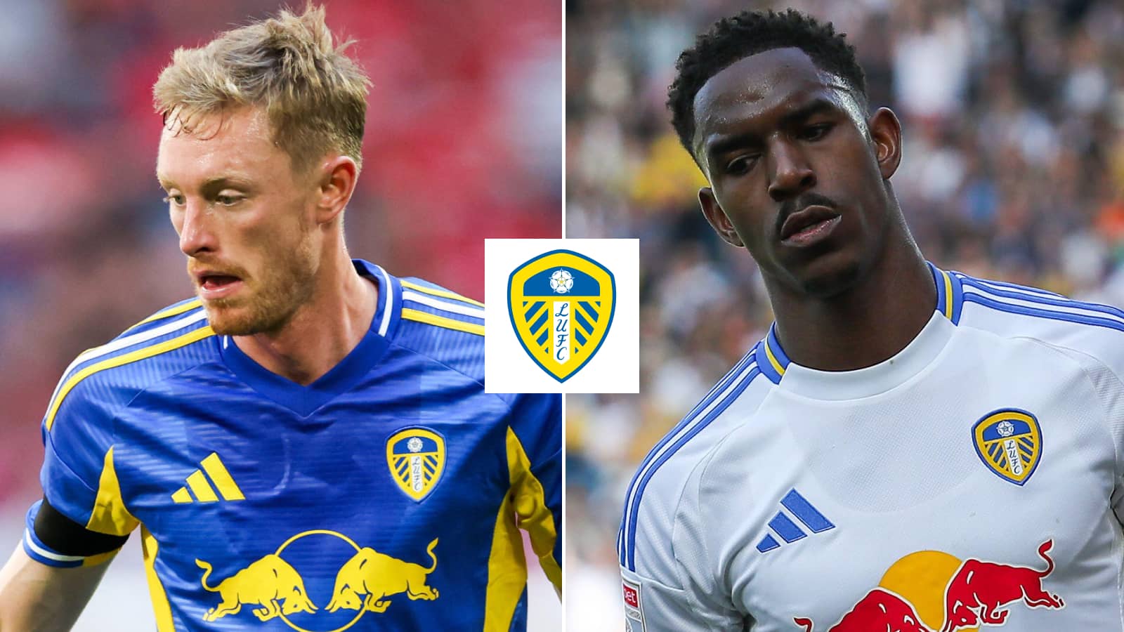 Sean Longstaff, Junior Firpo and the Leeds United badge
